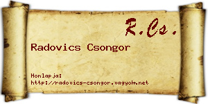 Radovics Csongor névjegykártya